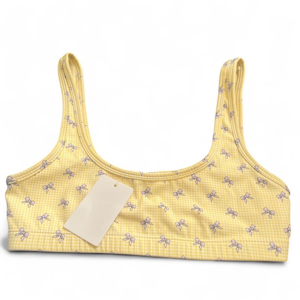 Brand new with tag: gingham workout bow tank sports bra